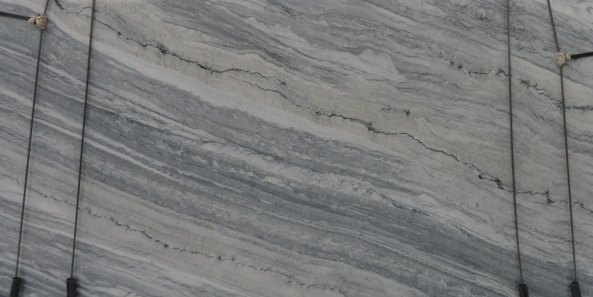 Closeup image of Atmos Blue 1st Choice Grey Quartzite countertop slab