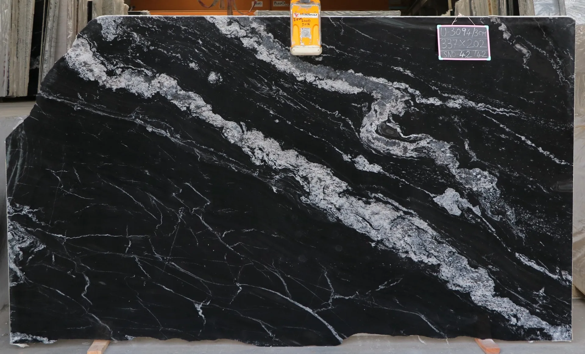 Image of Black Forest Black Granite countertop slab