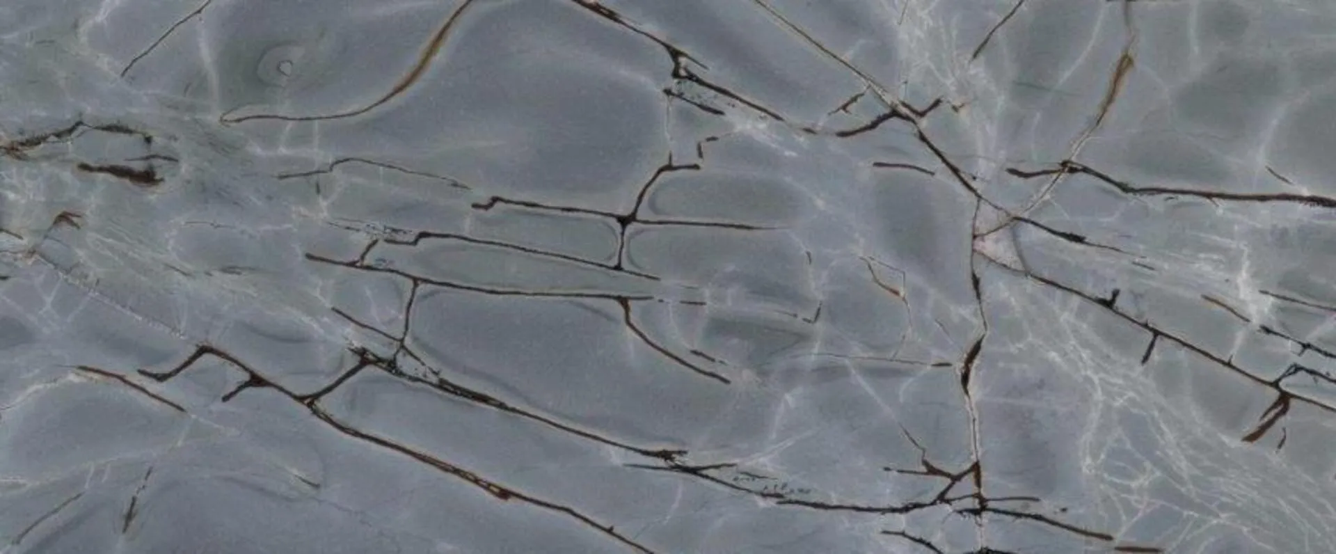 Closeup image of Blue Roma 1st Choice Grey Quartzite countertop slab